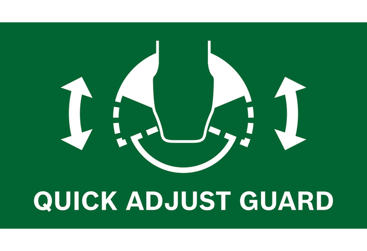 To λογότυπο που απεικονίζει την εύκολη ρύθμιση του προστατευτικού καλύμματος.